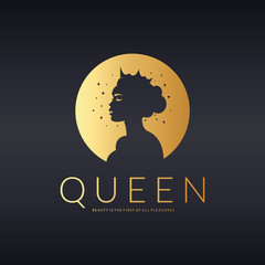Queen logo. Beauty logotype 
