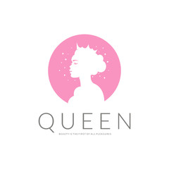 Queen logo. Beauty logotype 