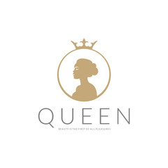 Queen logo. Beauty logotype 