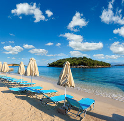 Summer morning Ksamil Beach, Albania.