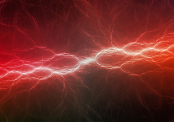 Red lightning, abstract electric background