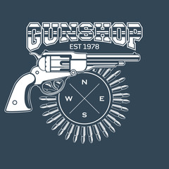 Naklejka premium Collection of Gun club emblems