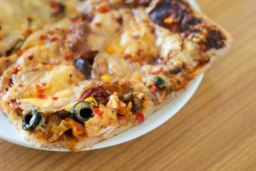 Homemade pizza closeup