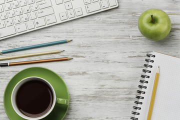 Business workplace keyboard and other stuff