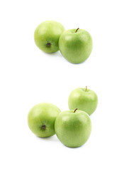 Pile of green apples isolated