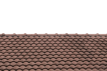 Brown Roof tile isolated on white background.