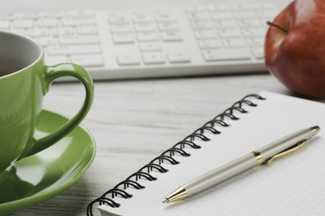 Business workplace keyboard and other stuff