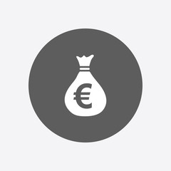 Euro EUR currency symbol. Flat design style. 