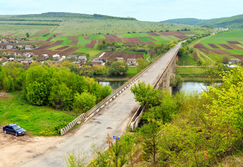 Naklejka premium Bridge over Dnister river, Ukraine