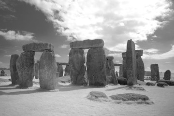 Stonehenge taken in infrared mode, blackandwhite