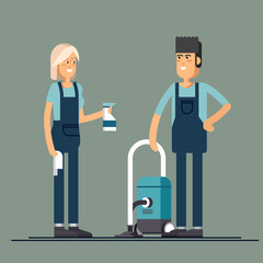 Cleaning company vector concept design.