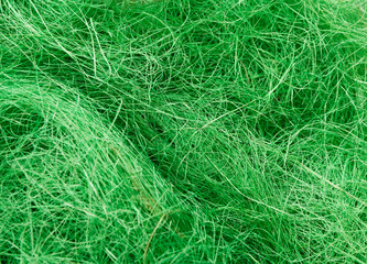 Green felted wool texture close-up