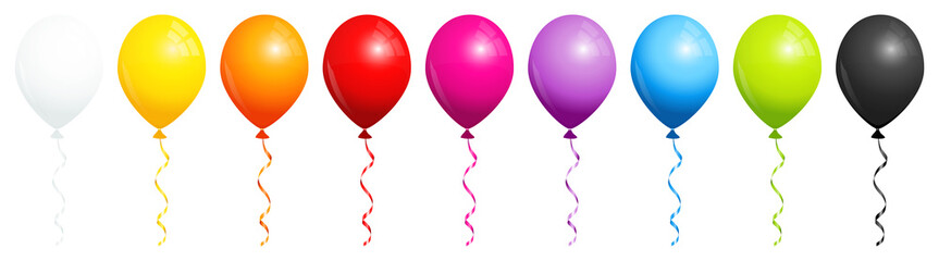 9 Rainbow Balloons