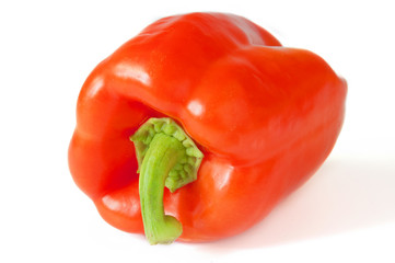 sweet red peppers isolated on white background