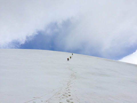 A bunch of climbing up to the ridge. Kyrgyzstan. Pamir
