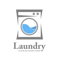Unique and creative laundry logo design vector