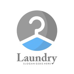 Unique and creative laundry logo design vector