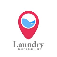Unique and creative laundry logo design vector