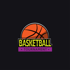 Basketball tournament logo template