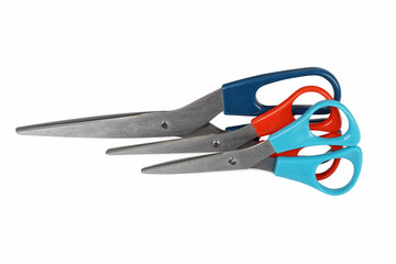 Three colorful scissors