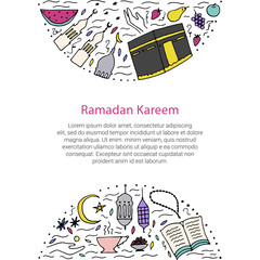 Ramadan Kareem hand drawn icons.