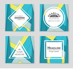 Fototapeta premium Abstract vector layout background set. For art template design, list, front page, mockup brochure theme style, banner, idea, cover, booklet, print, flyer, book, blank, card, ad, sign, sheet,, a4