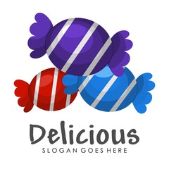 Sweet candy illustration logo design vector