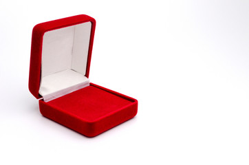 Empty red box for ring on a white background