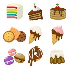Sweet food collection illustration logo design vector