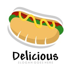 Hot dog logo design vector