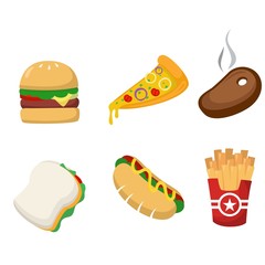 fast food collection illustration logo design vector