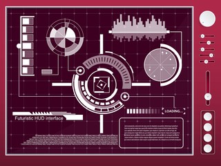 Abstract future, concept vector futuristic blue virtual graphic touch user interface HUD. For web, site, mobile applications isolated on background, techno, online design, business, gui, ui, kit, hud