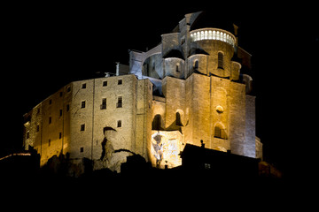 Sacra San Michele by night Turin Italy