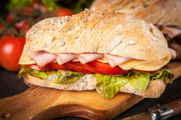 Delicious ciabatta sandwich