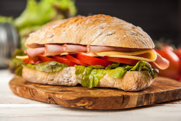 Delicious ciabatta sandwich