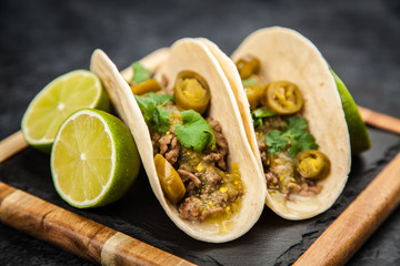 Mexican tacos with beef