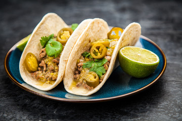 Mexican tacos with beef