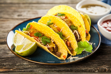 Mexican tacos with beef