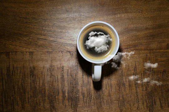 caf&eacute; tasse nuage bois r&eacute;confort confort chaud boisson chaude vapeur brume