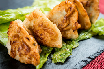 Chinese food Fried dumplings on plate