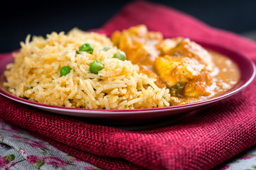 Handmade Indian curry chicken rice