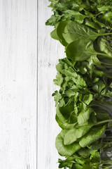 Background with green vegetables