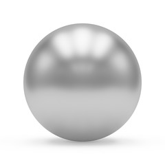 3d silver sphere on white background