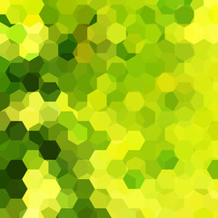 Fototapeta na wymiar Abstract background consisting of green, yellow hexagons. Geometric design for business presentations or web template banner flyer. Vector illustration