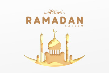 Ramadan greeting card with Arabic calligraphy Ramadan Kareem