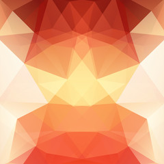 Abstract mosaic background. Triangle geometric background. Design elements. Vector illustration. Red, orange, white colors.