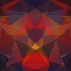 Polygonal vector background. Can be used in cover design, book design, website background. Vector illustration. Autumn-colored. Red, brown, purple colors.