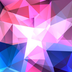 Obraz premium Geometric pattern, polygon triangles vector background in pink, blue tones. Illustration pattern