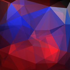 Background made of red, purple, blue triangles. Square composition with geometric shapes. Eps 10