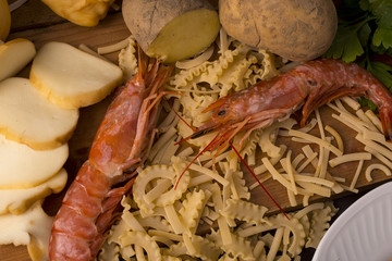 Pasta with king prawn